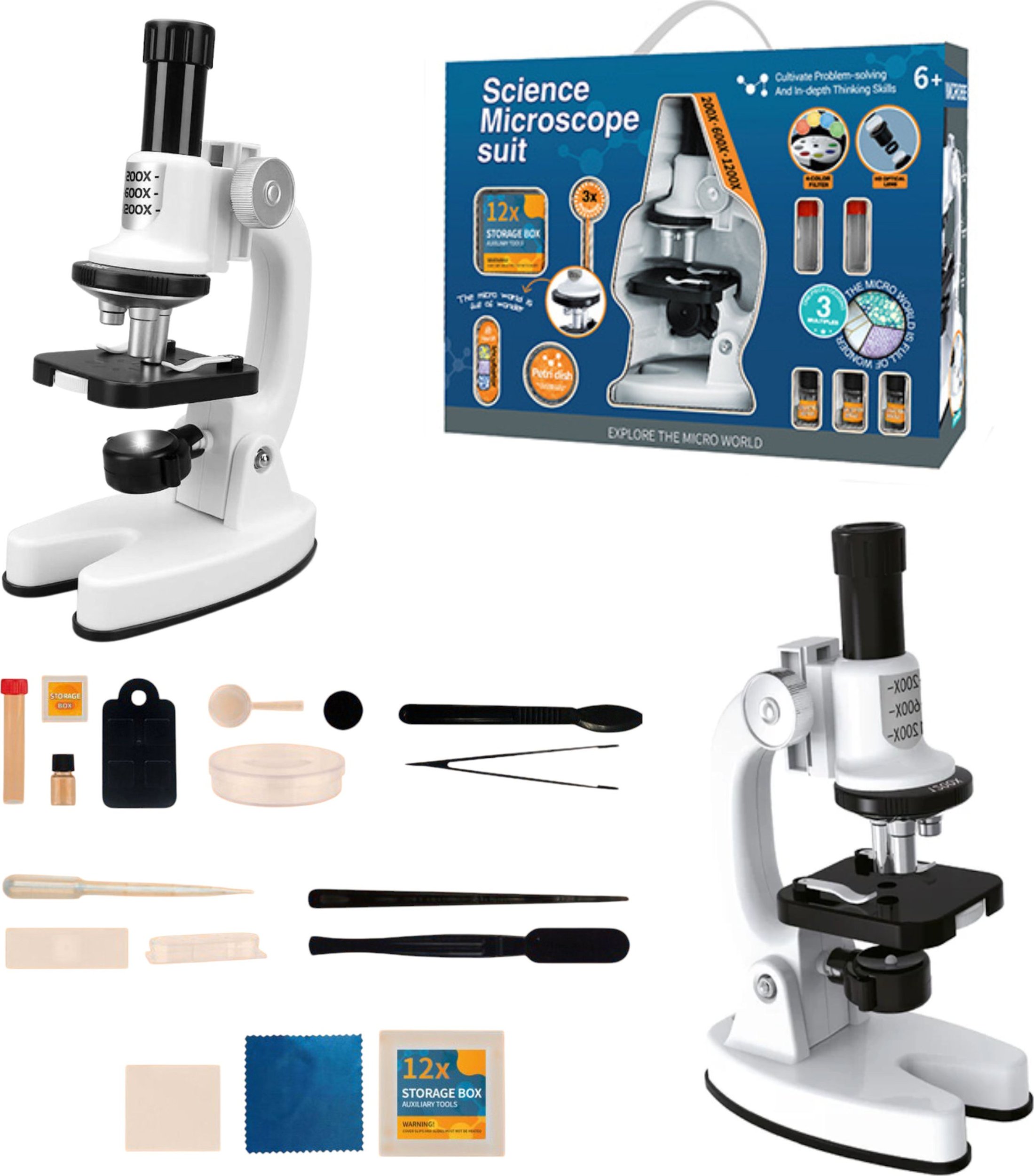 Mikroskop Coil Coil mikroskop edukacyjny cyfrowy dla dzieci lupa przybliżenie 1200x + akcesoria