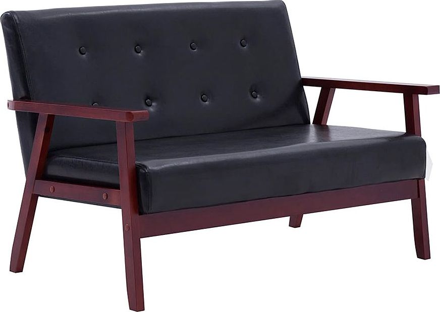 Elior 2-osobowa czarna sofa retro - Vita 2X