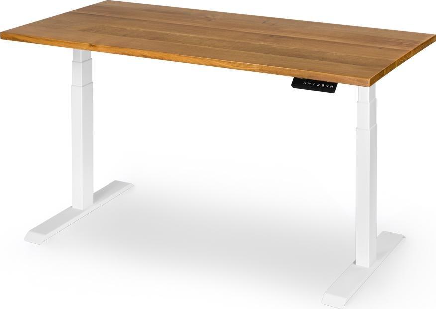 Фото - Офісний стіл Biurko Conwork Elegant Brązowo-Białe 130 cm x 65 cm