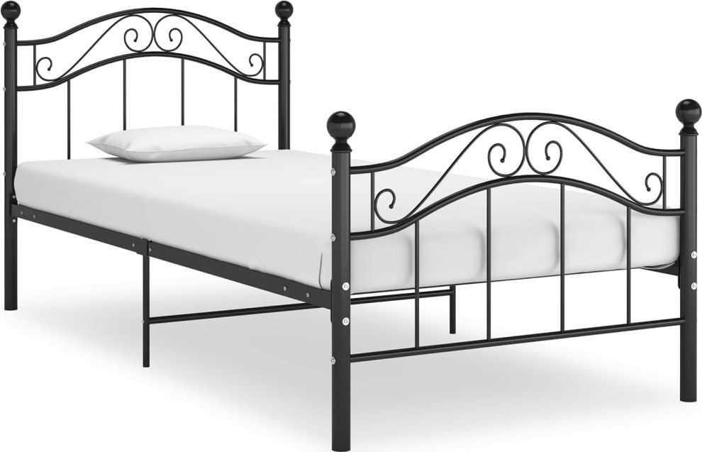 Фото - Ліжко VidaXL Rama łóżka, czarna, metalowa, 100 x 200 cm 