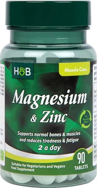 Holland & Barrett Holland & Barrett - Magnez + Cynk, 90 tabletek