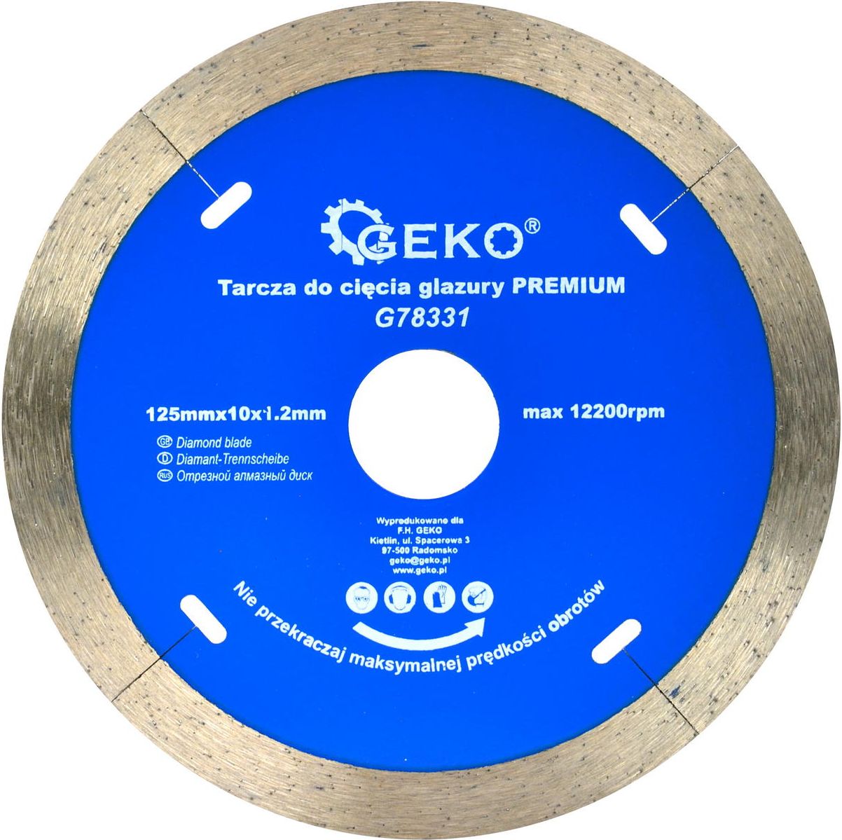 Geko Tarcza do cięcia glazury 125mmx10x1.2mm PREMIUM (200)