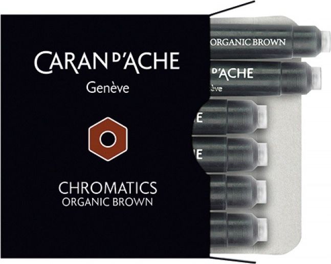 Caran d`Arche Naboje atramentowe Chromatics brązowe 6 sztuk