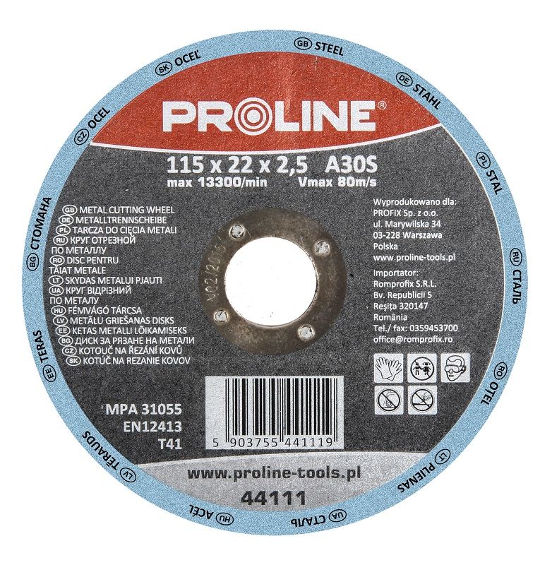 Pro-Line Tarcza do szlifowania metali wypukła T27 125x6mm A24R - 44412