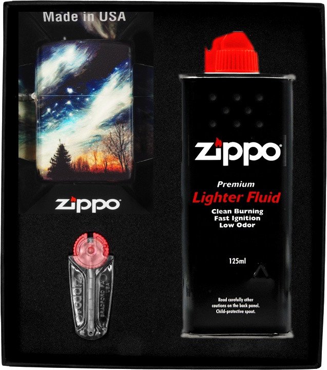 Zestaw ZIPPO Zapalniczka CLEAR SKY DESIGN Prezentowy No1