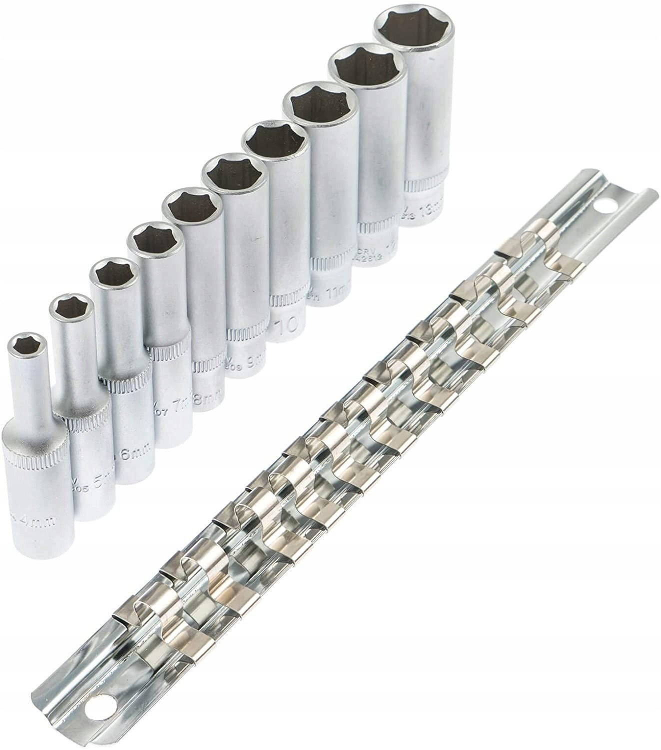 ASTA NASADKI RĘCZNE DŁUGIE 6-KĄT 1/4" NA ASTA NASADKI RĘCZNE 12KT 1/4" NA SZYNIE 4-13mm
