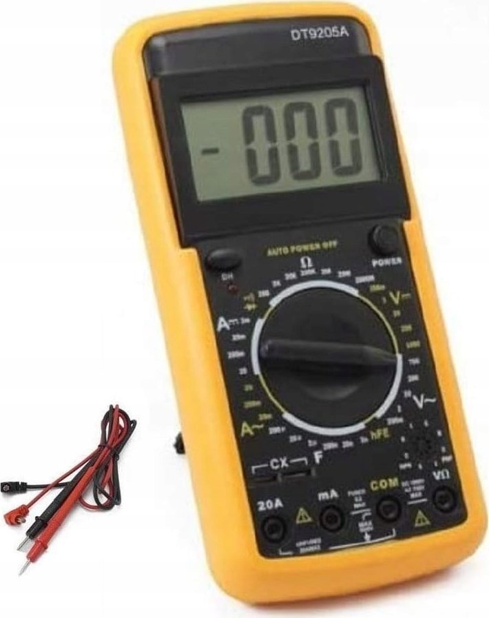 Rosfix KOMPLET PROFESJONALNY MULTIMETR MIERNIK CYFROWY PRĄDU NAPIĘCIA PRZEWODY HQ