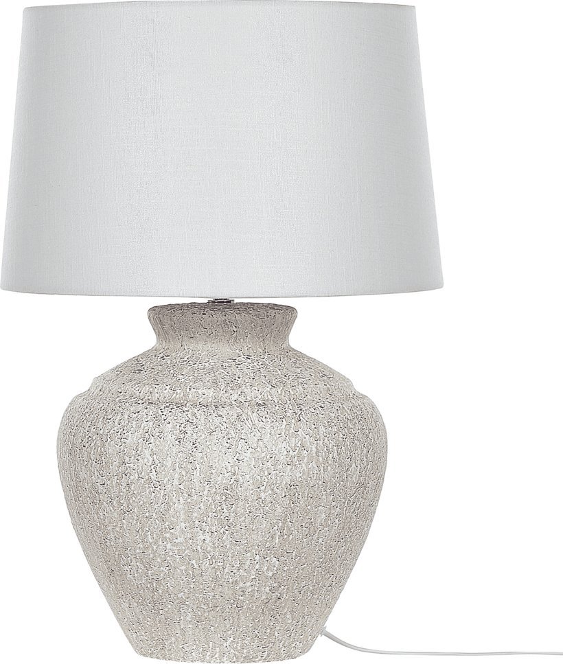 Фото - Настільна лампа Beliani Lampa stołowa  Lampa stołowa ceramiczna kremowa CAINE 