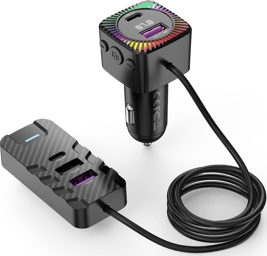 Ładowarka XO XO transmiter FM BCC13 Bluetooth MP3 ładowarka samochodowa 6,2A czarna