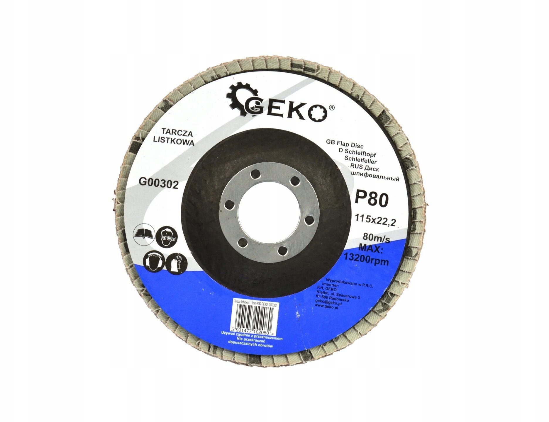 Geko Tarcza listkowa 115mm P80 GEKO (10/25/200)