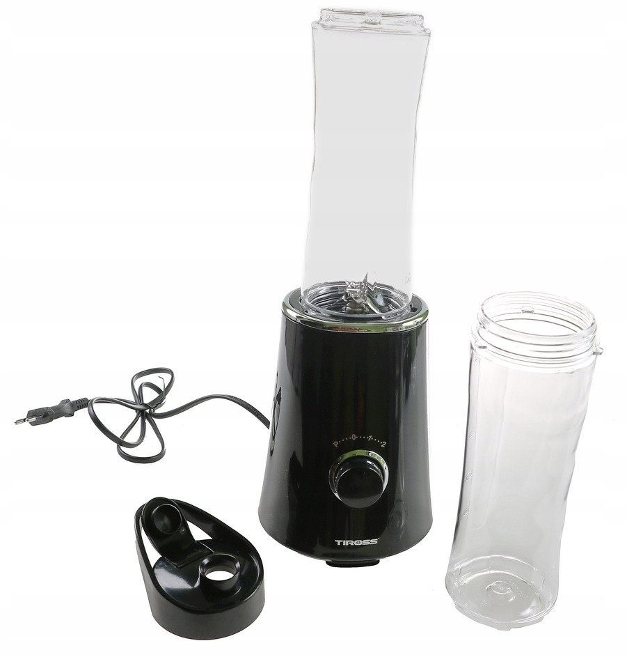 Blender Tiross Blender rozdrabniacz osobisty 300W 600 ml z 2 butelkami podróżnymi TIROSS TS-1379