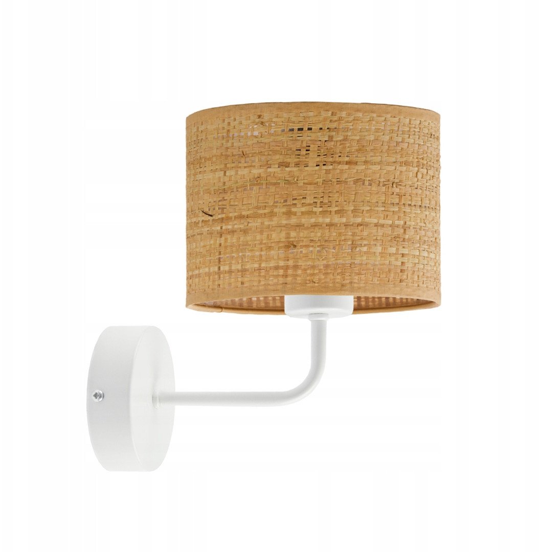 Lampka ścienna kinkiet z rattanowym abażurem do sypialni MODENA BOHO