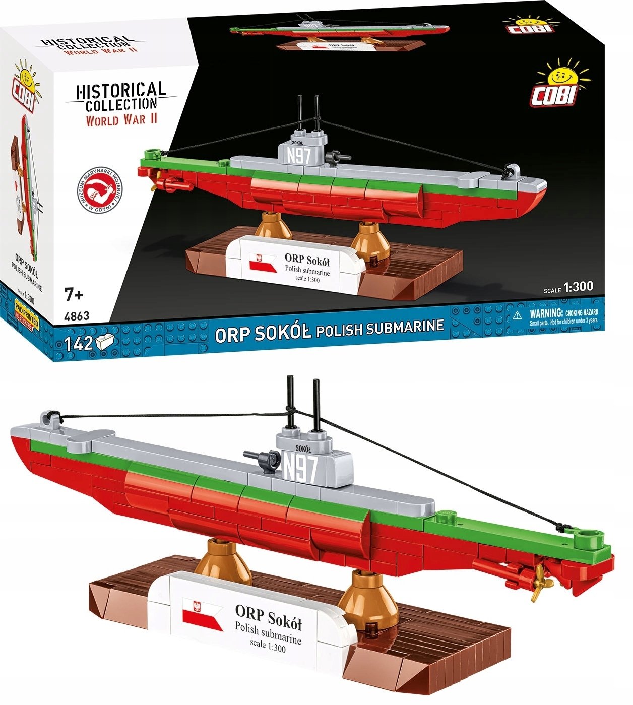 COBI HC WWII ORP Sokół Polish Submarine 142kl 4863