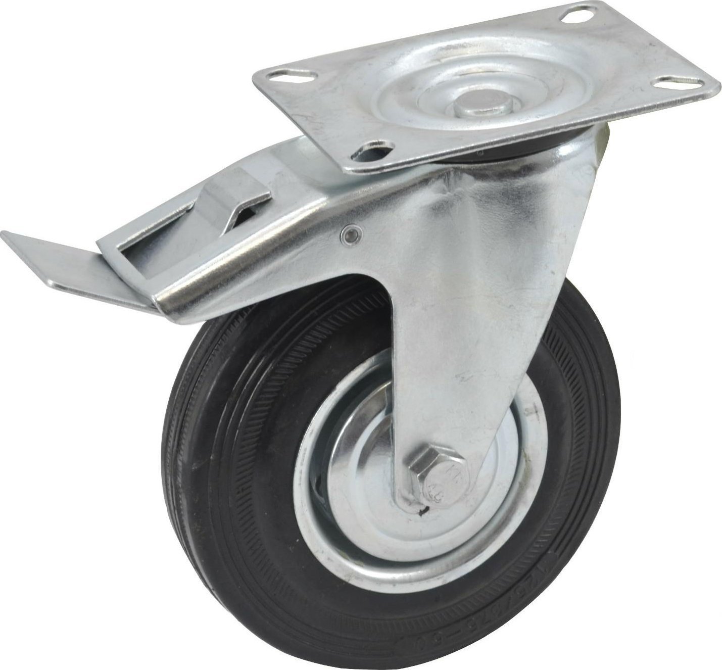 AWTools KOŁO SKRĘTNE CZARNA GUMA HAMULEC 100mm