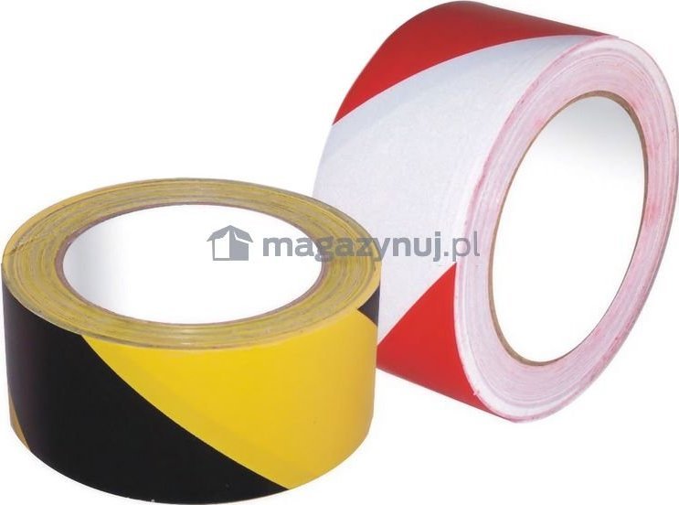 ASTAT Taśma ostrzegawcza, dwukolorowa. Wymiary: 50 mm x 33 mb (kolor: biało-czerwony)