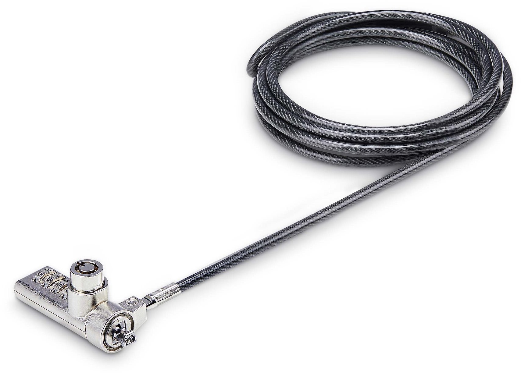 Linka zabezpieczająca StarTech .com 10-Pack Dual-Access Laptop Lock, 6.5ft (2m) Keyed Alike and Combination Security Cable Lock for K-Slot Devices, Co