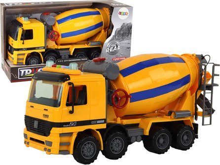 LeanToys Betoniarka Pomarańczowa Obrotowa Gruszka Dźwięk Światła Pojazd Budowlany