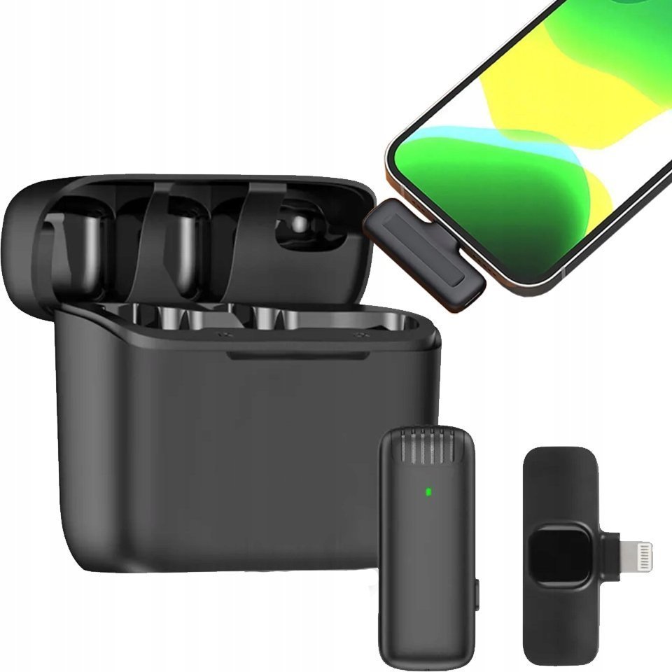 Mikrofon Spreest BEZPRZEWODOWY MIKROFON KRAWATOWY LIGHTNING IOS STREAMING LIVE VLOG