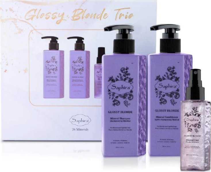 Inoar Zestaw produktów do pielęgnacji włosów Glossy Blonde Trio SAFGBTBOX