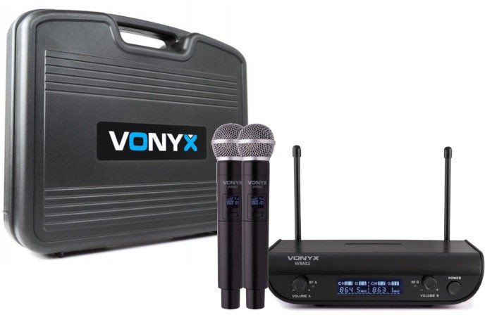 Mikrofon Vonyx Zestaw mikrofonów bezprzewodowych UHF 2x doręczny WM82 one size