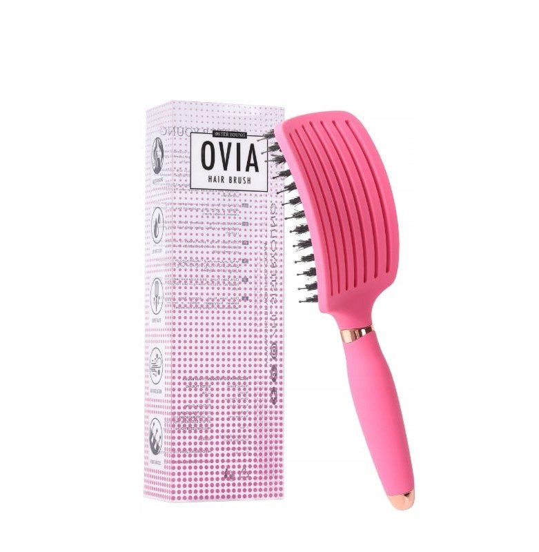 SISTER YOUNG_Ovia Hair Brush szczotka do włosów z włosiem dzika Fuchsia