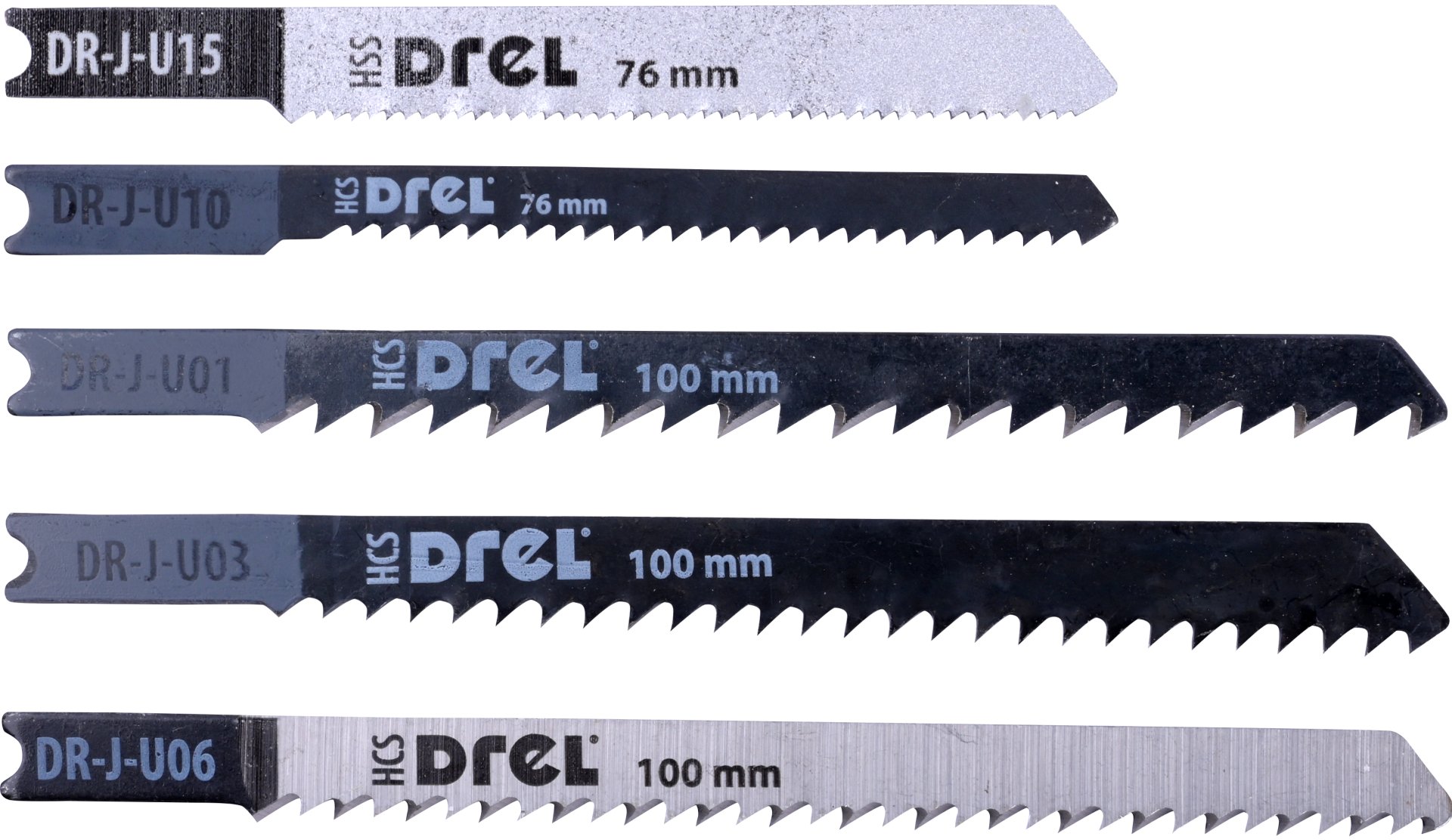 Drel DREL Zestaw brzeszczotów U do drewna metalu PVC 5 szt