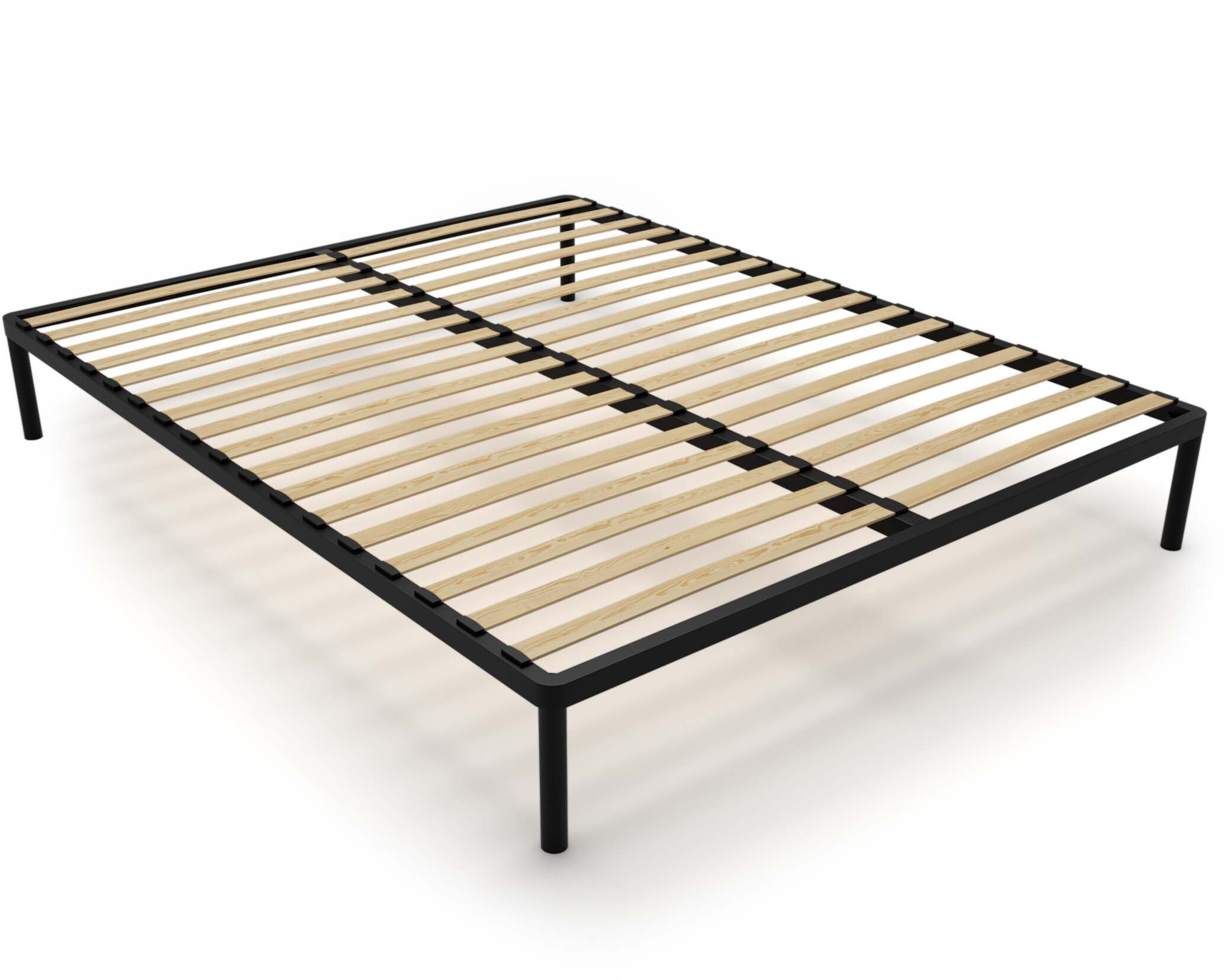 Auping Stelaż Łóżka BED ALU 160x200 Metalowy Drewniane Listwy Nowoczesny CZARNY
