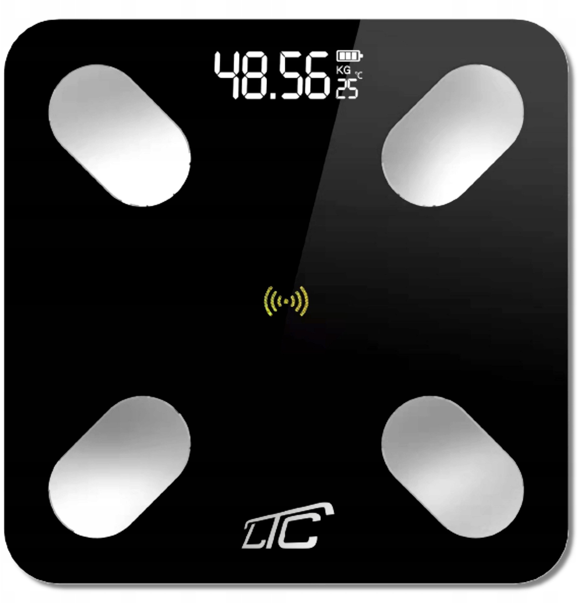 Waga łazienkowa LTC Inteligentna waga łazienkowa FITNESS analityczna LTC, bluetooth, czarna