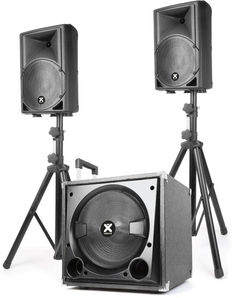 Kolumna Vonyx Zestaw nagłośnieniowy 2.1 2x kolumna 8'' subwofer 12'' statywy one size