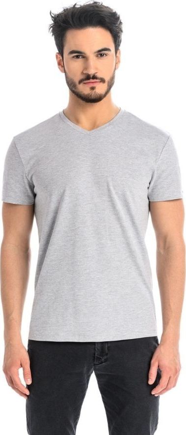 Teyli T-shirt męski bawełniany Dany V szary XL Szary