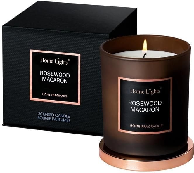 Home Lights, Rosewood & Macaron, Scented Candle, 215 g Unisex