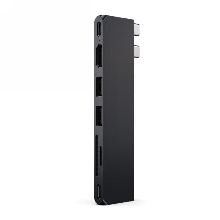 Hub Satechi Pro Hub Slim z podwójnym USB-C do Apple MacBook (2xUSB-A, USB-C 4, HDMI, SD/microSD, USB-C) (midnight)