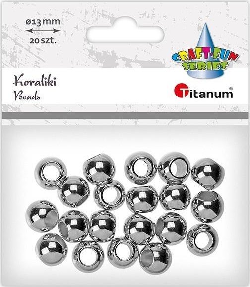 Teka Koraliki plastikowe 13mm 20szt srebrne