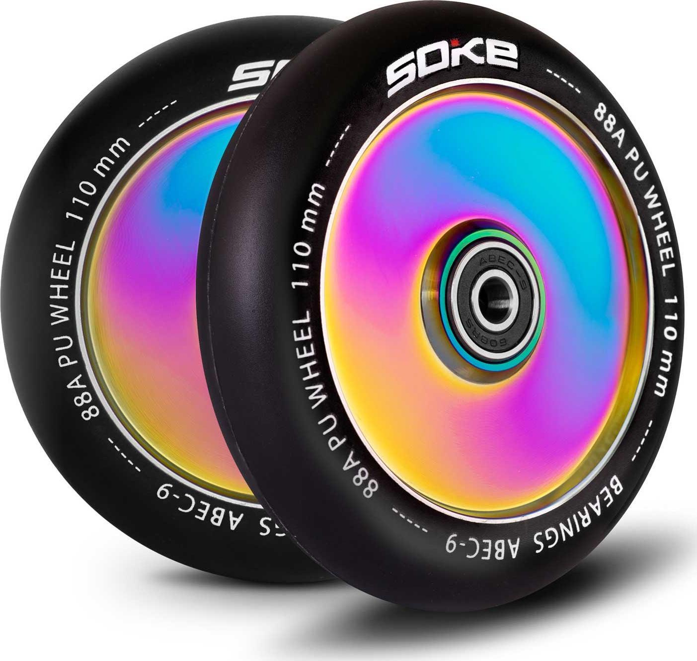 Soke Kółka do hulajnogi 110 mm pełne rainbow 2szt.