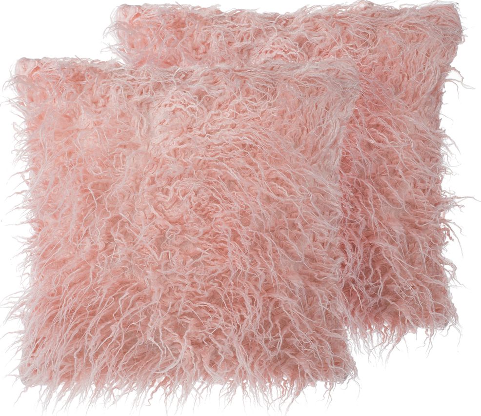 Фото - Подушки Shumee Zestaw 2 poduszek dekoracyjnych włochacz 45 x 45 cm różowy DAISY 