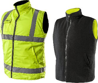 Neo Bezrękawnik roboczy dwustronny jedna strona odblaskowa żółta XXXL/60 (81-520-XXXL)