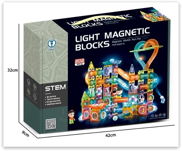Klocki magnetyczne Uśmiechnięta zabawka 202 el