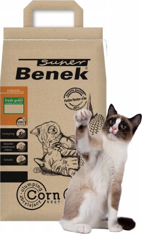Żwirek dla kota Super Benek Corn Cat Świeża trawa 14 l