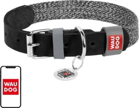 Collar Obroża dla psa z kodem QR Waudog rozmiar M, szer. 20 mm, czarna