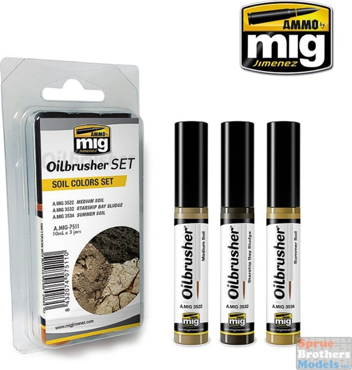 Vallejo Ammo: Oilbrusher Set - Soil Colors Set