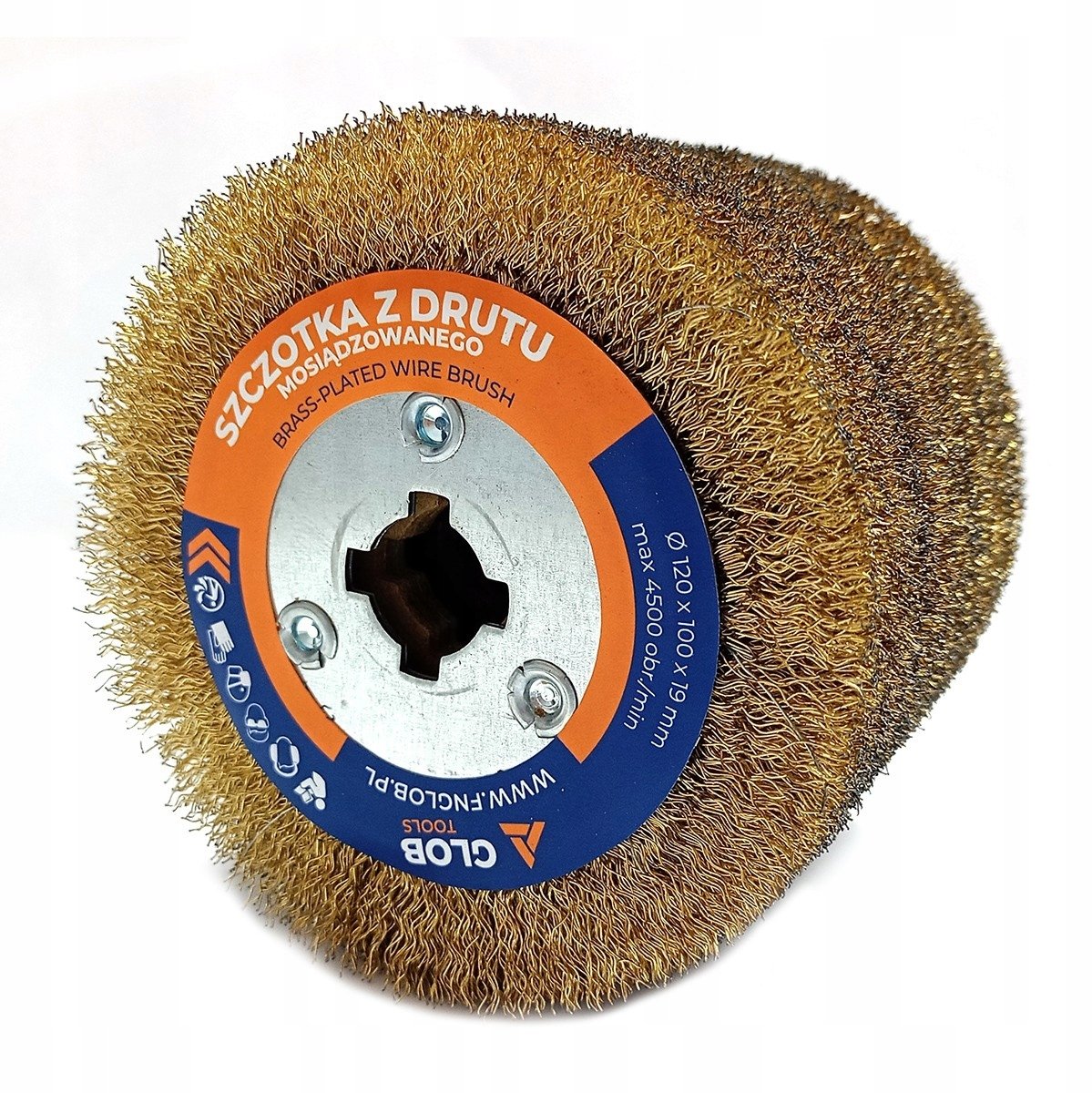Glob Szczotka druciana do postarzania drewna Tools z drutu mosiądzowanego 120x100x19mm (GLOBTOOLS-DR...