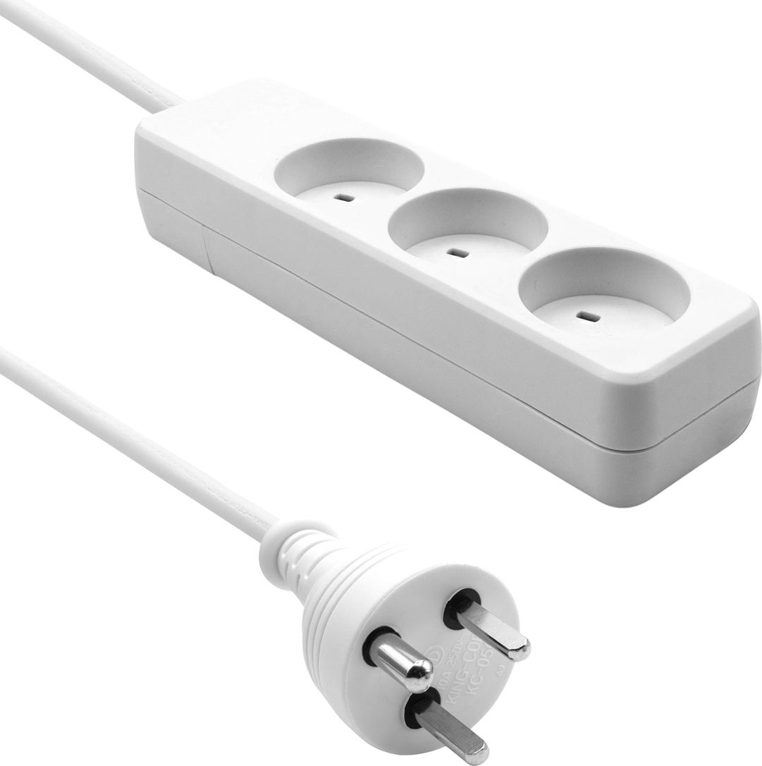 ProXtend Danish IT Power Strip 3-way 3 gniazda 4 m biała (KIT3-KIT04W)