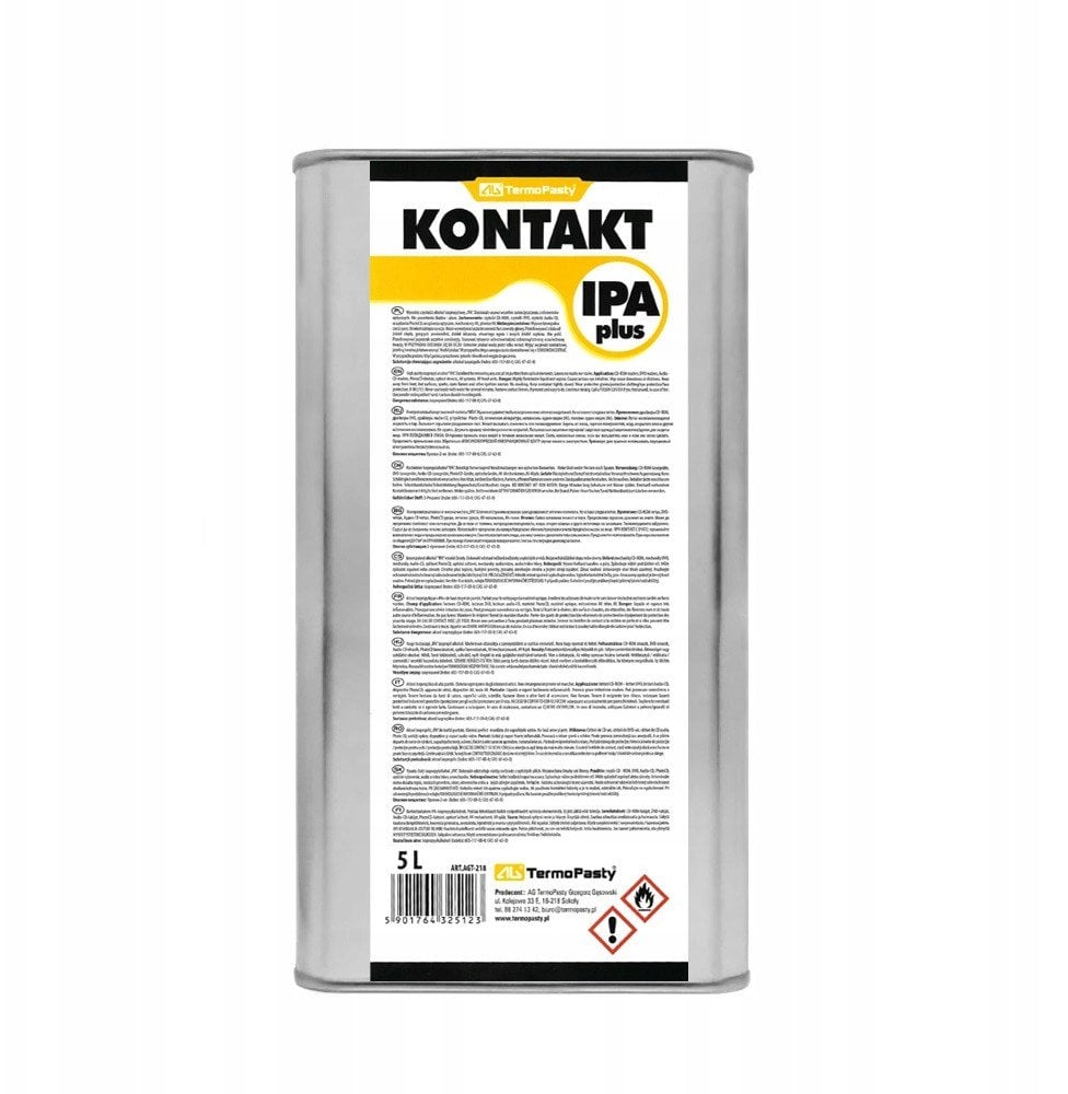 ALKOHOL IZOPROPYLOWY KONTAKT-IPA-PLUS/5000 KANISTER METALOWY 5&nbsp;l AG TERMOPASTY