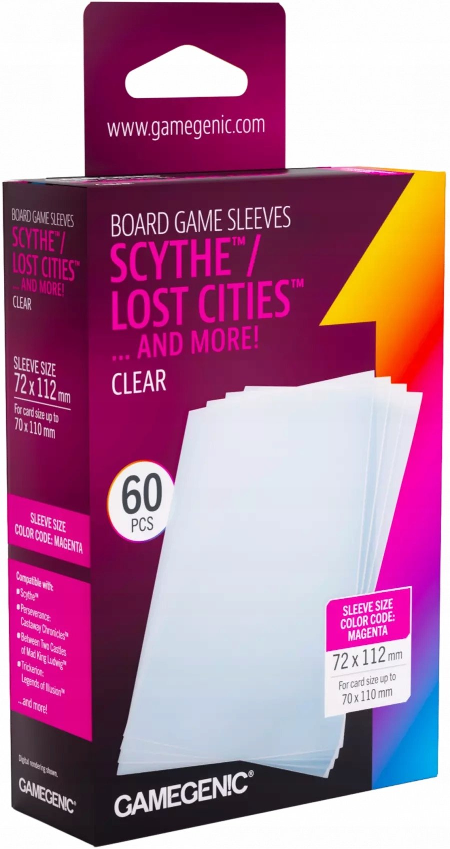Gamegenic : Board Game Sleeves - Scythe (72x112 mm) - Clear Matte - 60 sztuk (2027289)
