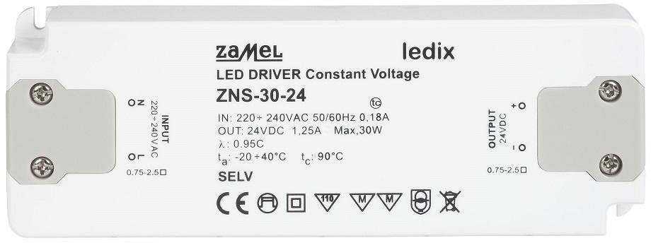 Zamel Zasilacz LED slim 30W 24V DC - (ZNS-30-24)