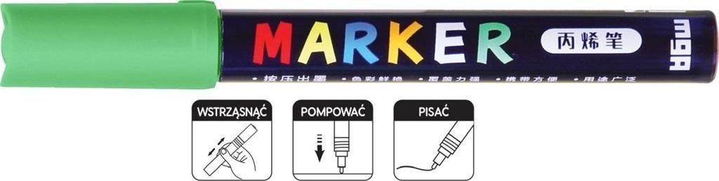 Marker akrylowy 1-2mm zielony (6szt) M&G