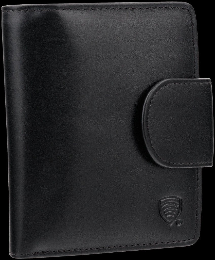 KORUMA Skórzany damski portfel z ochroną RFID (Czarny) Uniwersalny