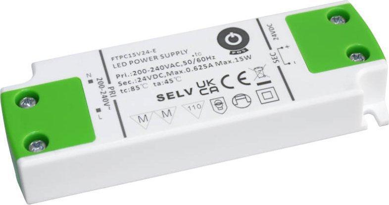 MPL Power zasilacz LED 24V/0.625A CV, compact plastic case. SE-VF series