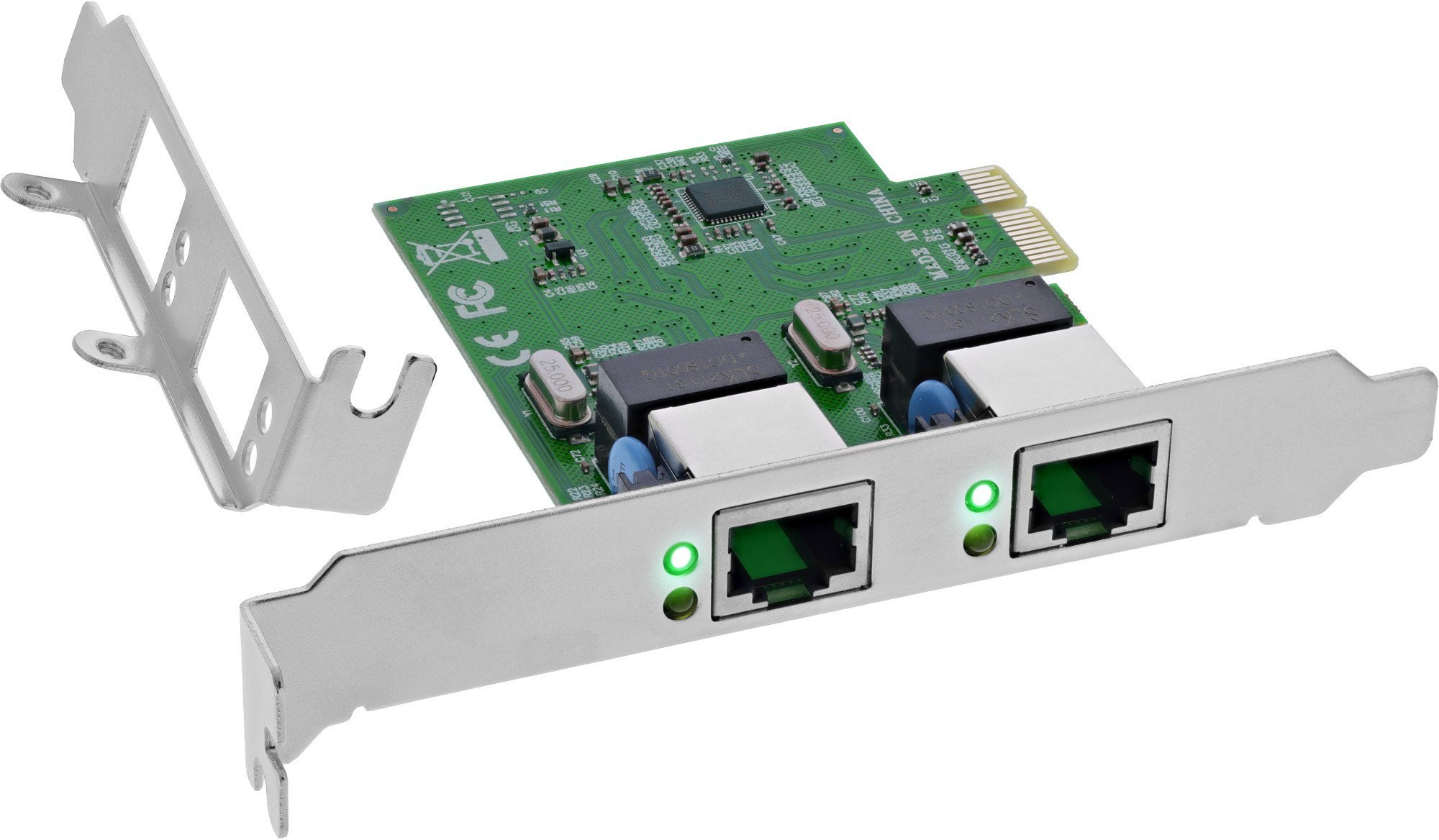 Karta sieciowa Level One Games InLine® Dual Gigabit karta sieciowa, 2x RJ45 1Gb/s, PCIe x1, w tym. blacha slotowa LP