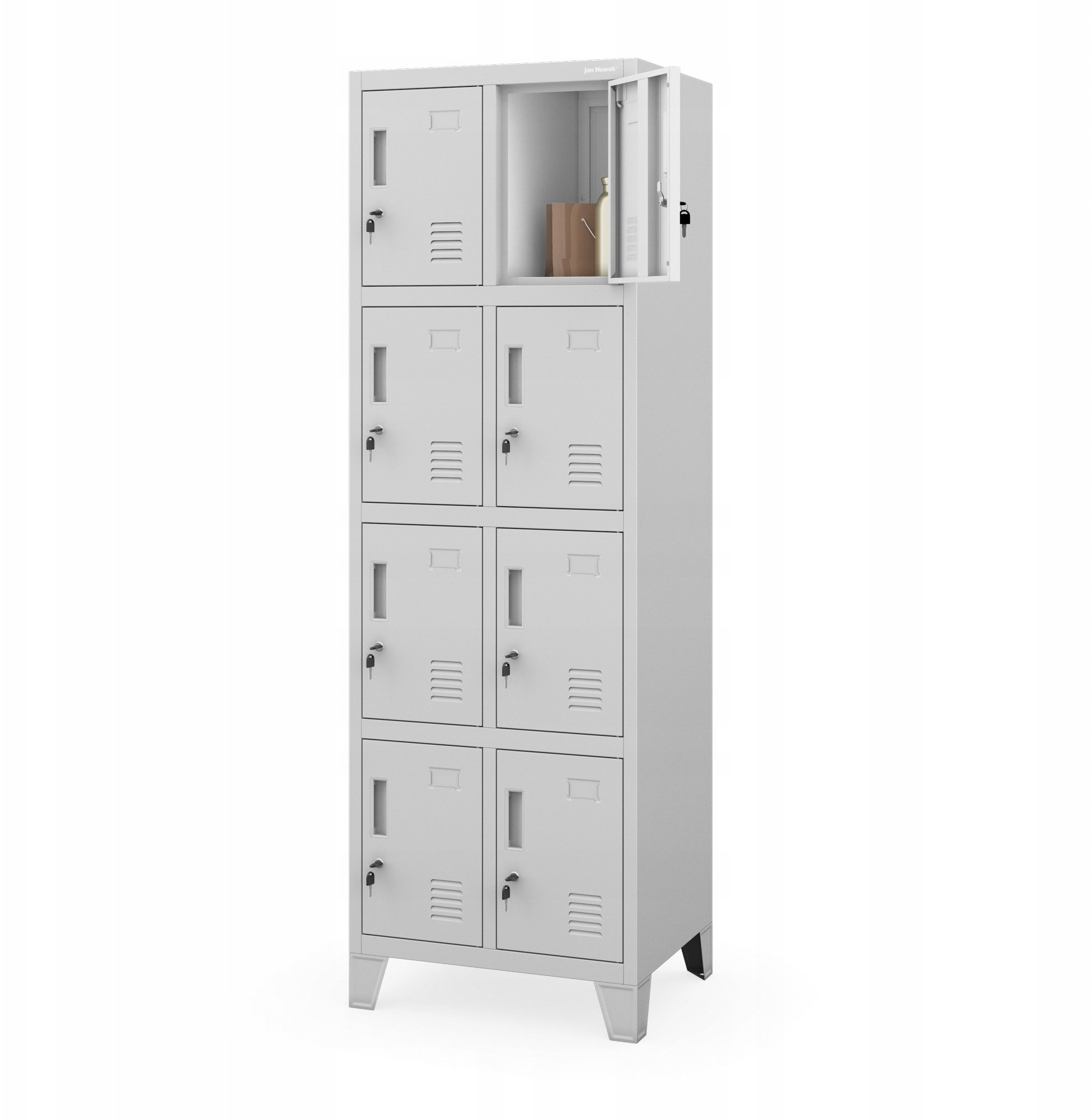 Szafa skrytkowa socjalna BHP szara podwójna: ROBERT 2 Plus